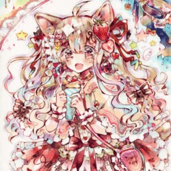 二人展「ドリーミィーカラー展」の、展示DM用に制作